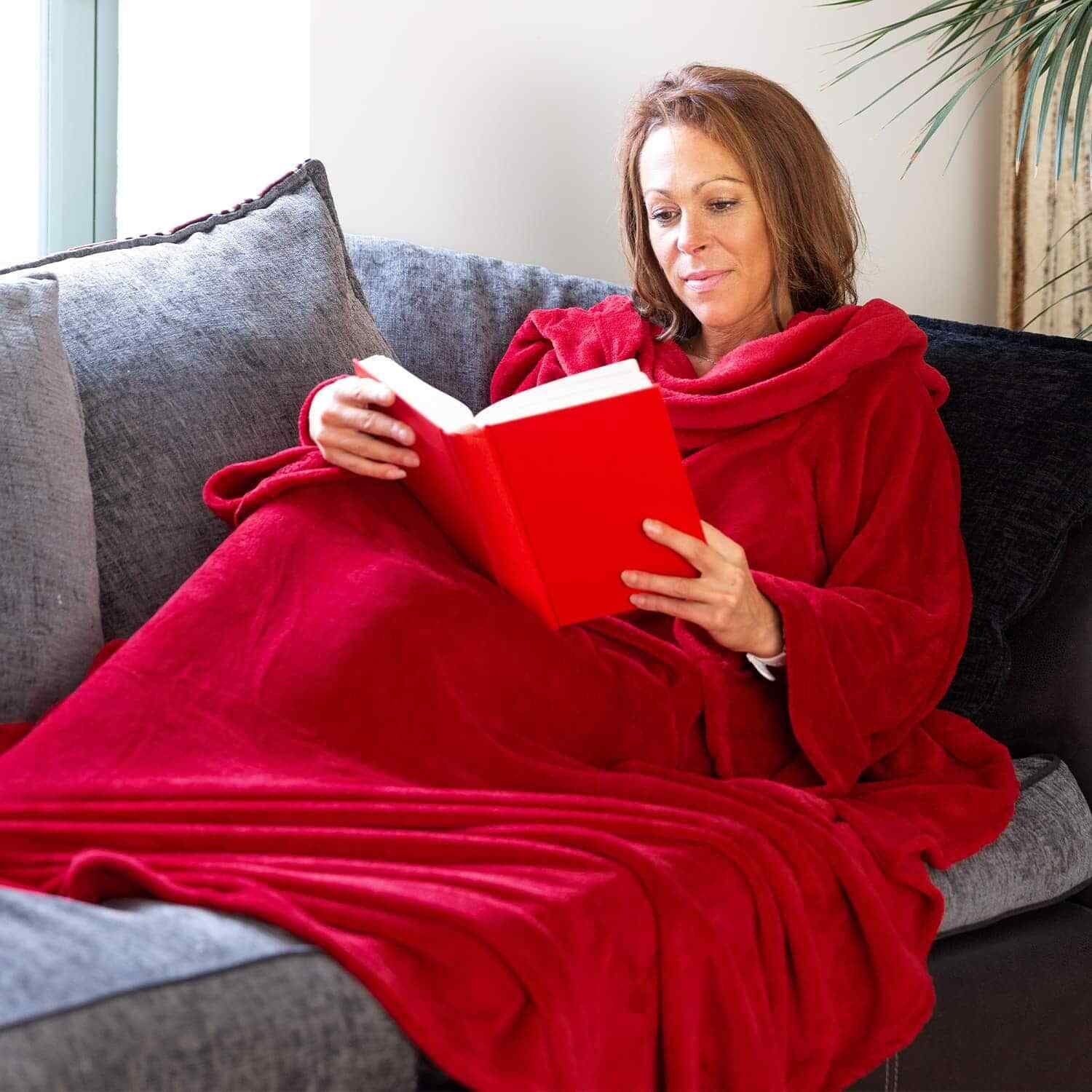 Genuine Snug Rug DELUXE ™ ADULT Cosy Warm SLEEVED Arms Blanket Fleece Official