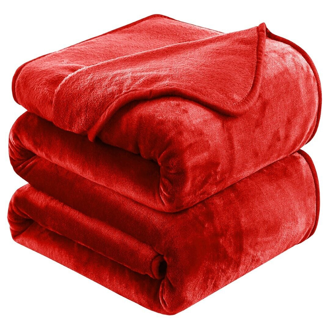 Large Fleece Blanket Throw Reversible Soft Warm Bed Sofa Blanket Double & King