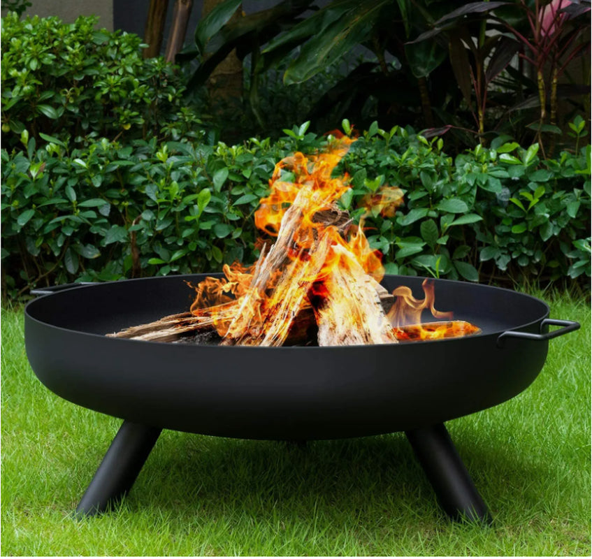 Fire Pit Outdoor, Garden Patio Heater Charcoal Log Wood Burner, Steel Fire Bowl