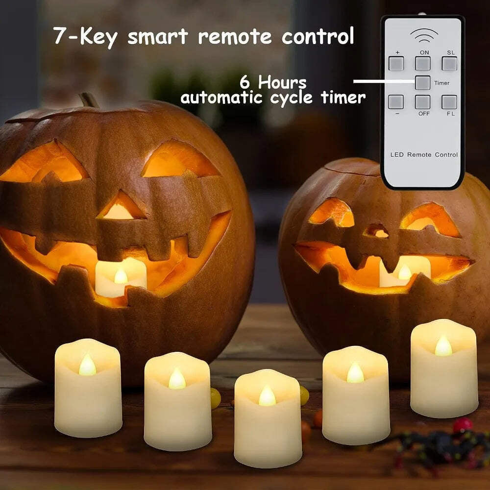 Rechargeable LED Candles by USB Timer Remote Flickering Flames Wedding Candles B