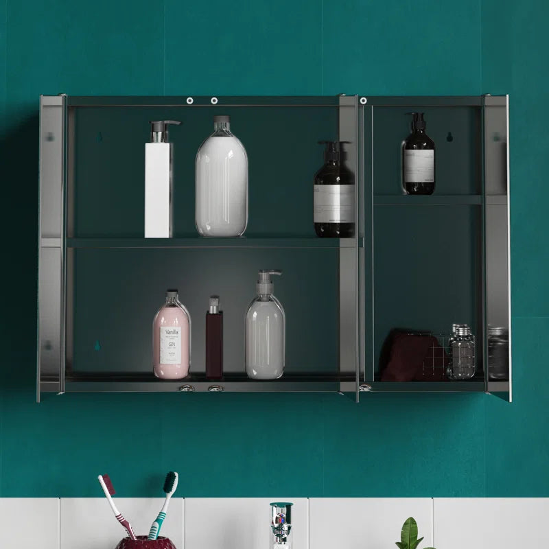 Carthage Bathroom Triple 680Mm X 450Mm Surface Mount Mirror Cabinet