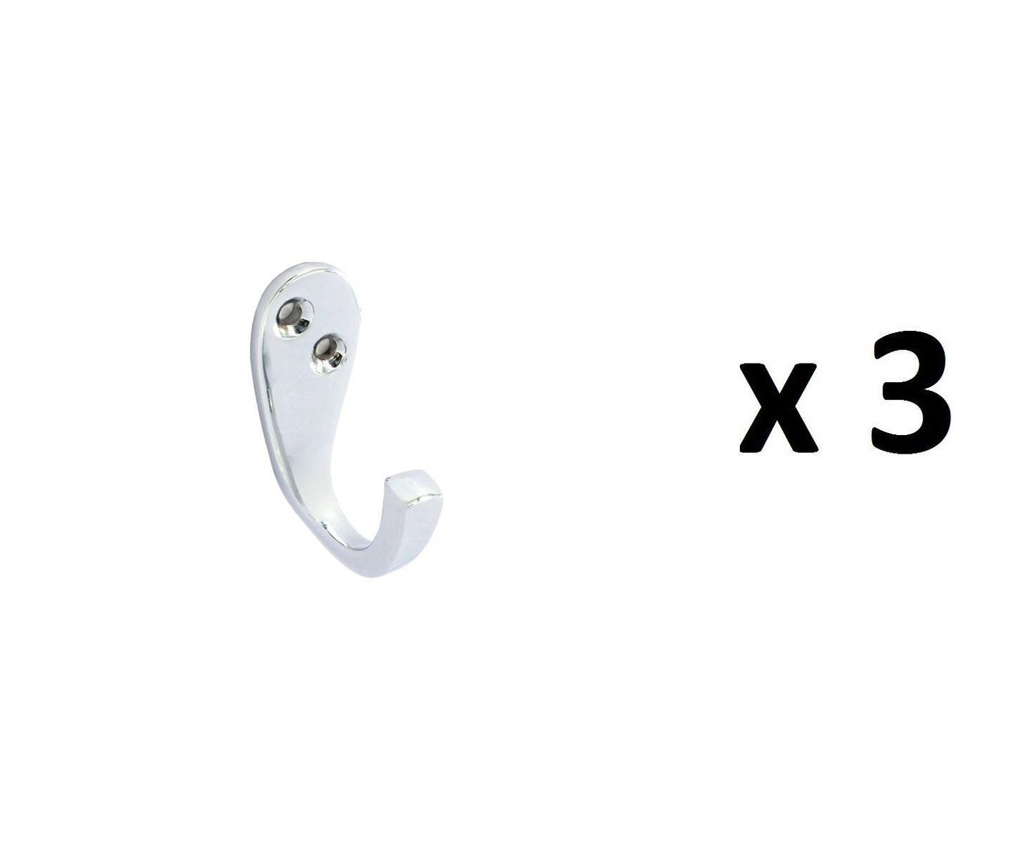 Securit S2981 Victorian Single Chrome Robe Hat Jacket Hook 50Mm Various Quantity