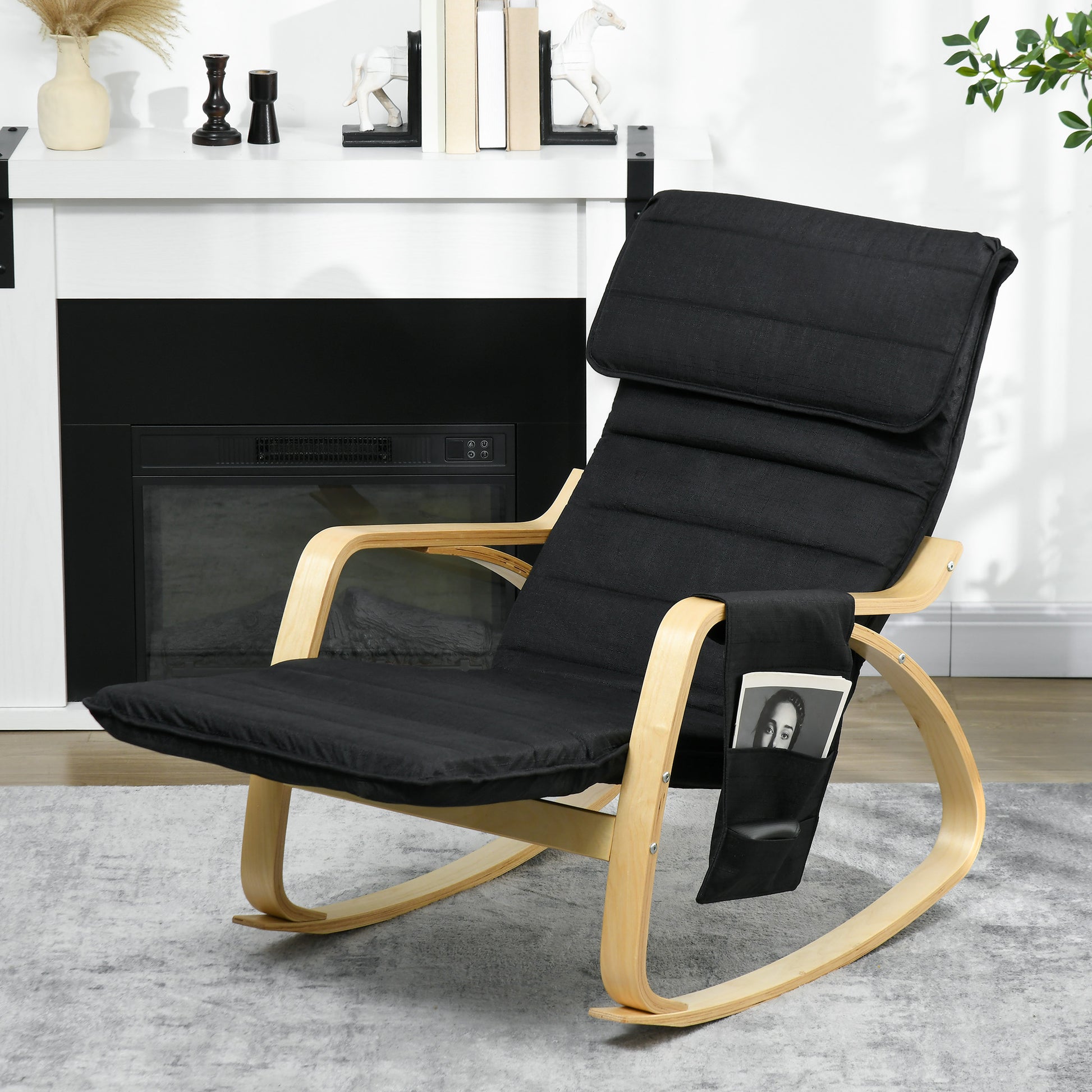 Modern Rocking Lounge Chair Recliner with Adjustable Footrest