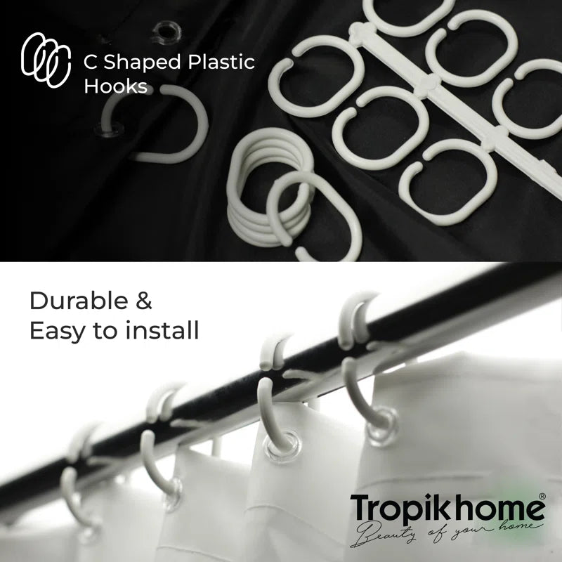 Extra Long Fabric Single Shower Curtain