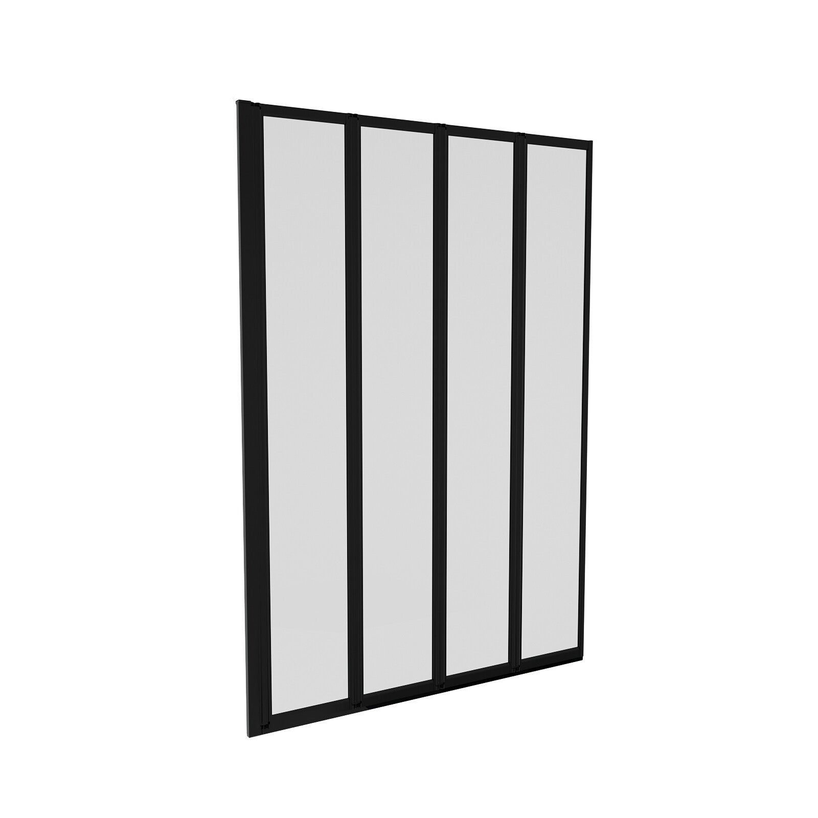 Nes Home 1100Mm 4 Fold Bath Shower Screen Matt Black Frame