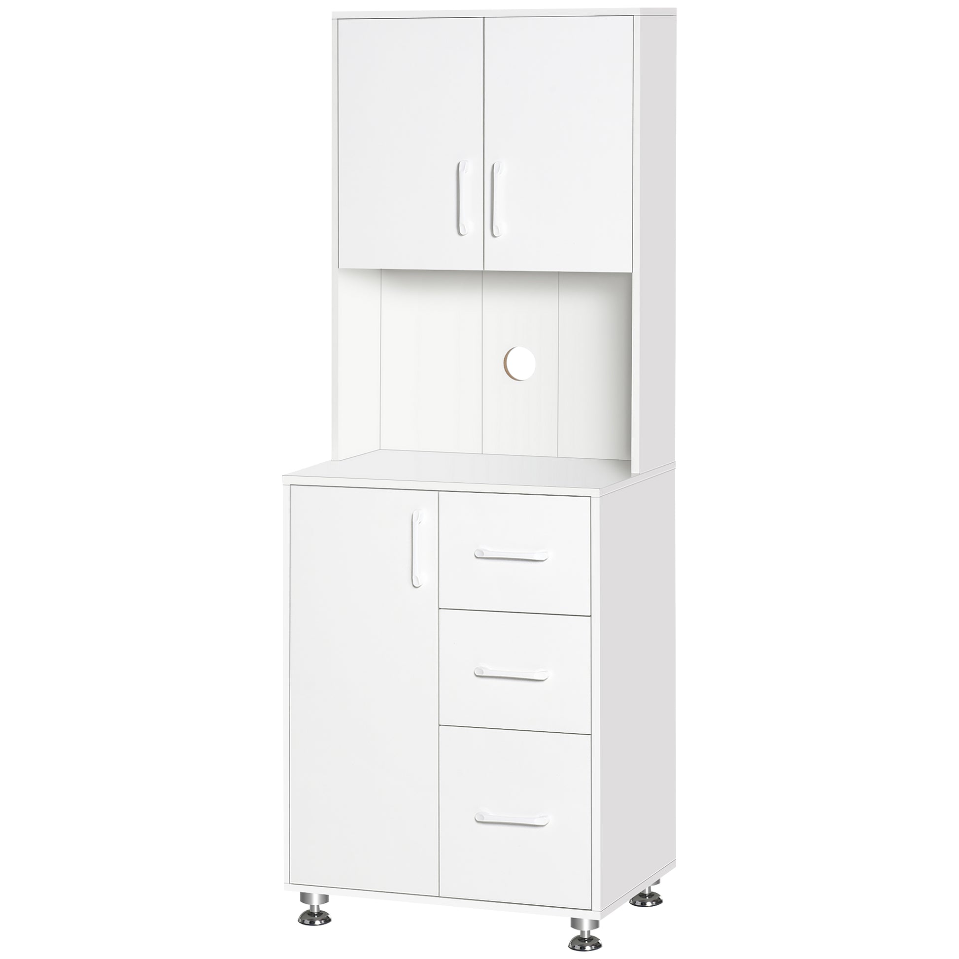 Modern Kitchen Cupboard with Storage Cabinets, 3 Drawers for Living Room