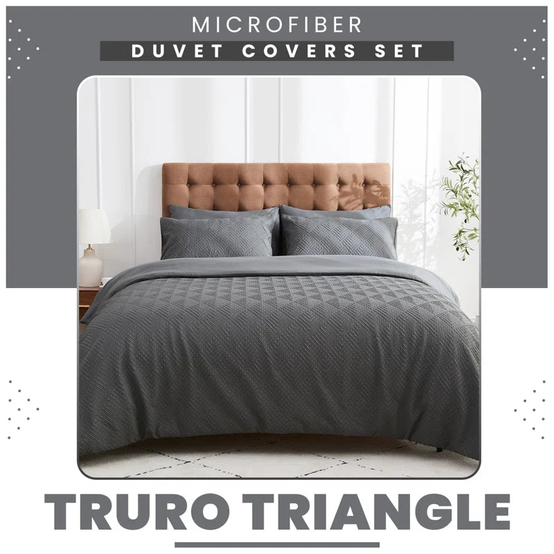 Polyester Geometric Duvet Cover with Pillowcases