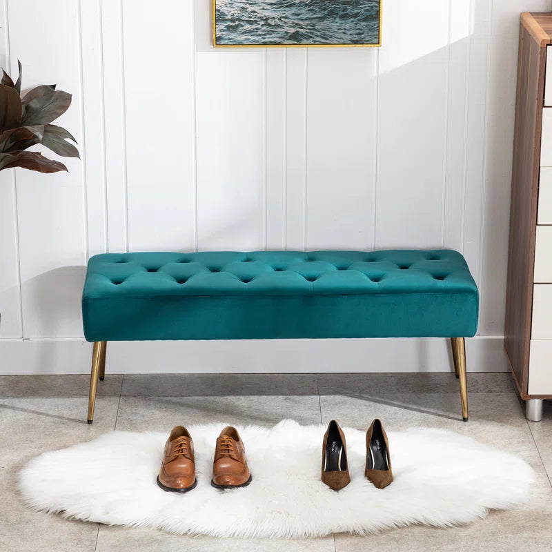 Velvet Upholstered Bench