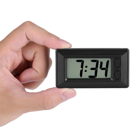 Digital Car Dashboard Clock Ultra-Thin LED Alarm Clock Battery Operated Portable Timer Sticker Adhesive Pad Clock Date Calendar