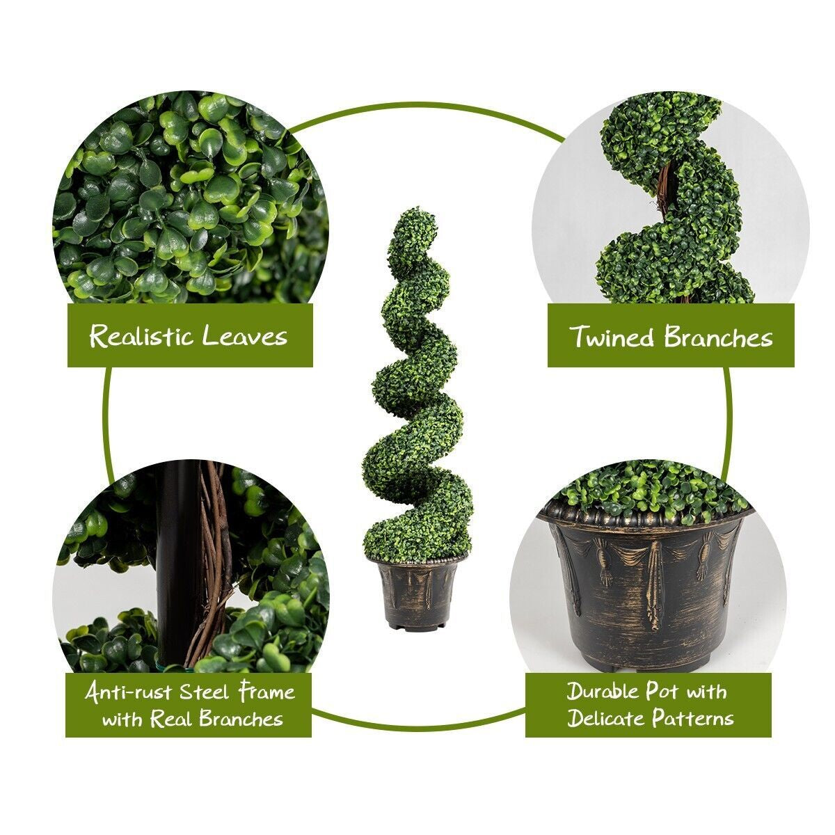 120Cm Artificial Boxwood Spiral Tree