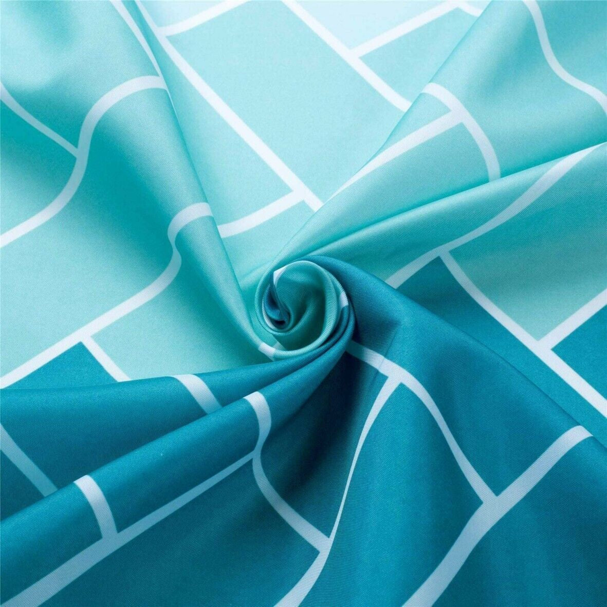 Waterproof Polyester Fabric Bathroom Shower Curtain Sheer Panel Decor 12 Hooks
