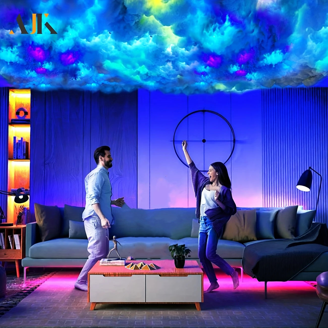 1pc 3D Thundercloud LED Light with Color & Brightness Variation, Intelligent Sensing