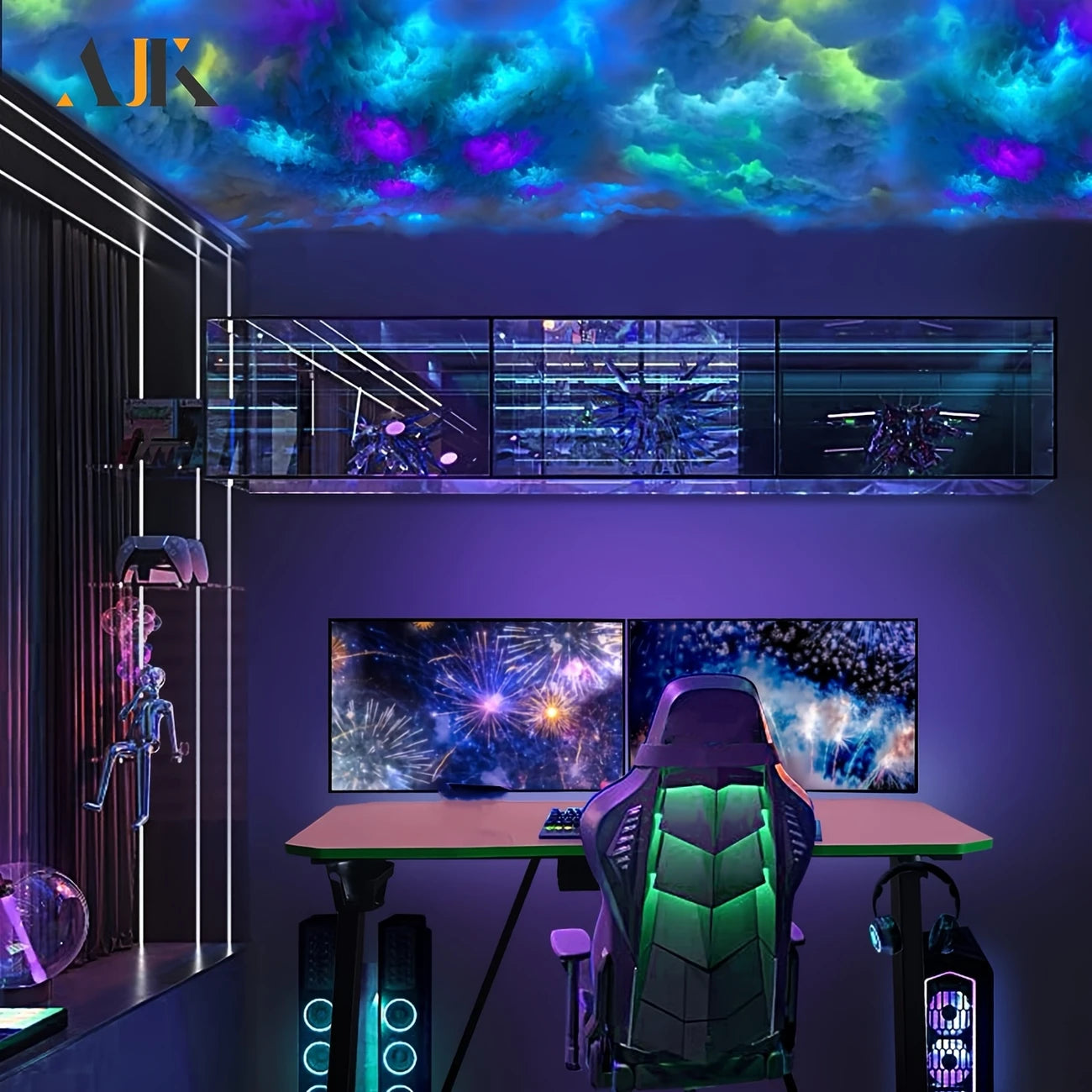 1pc 3D Thundercloud LED Light with Color & Brightness Variation, Intelligent Sensing