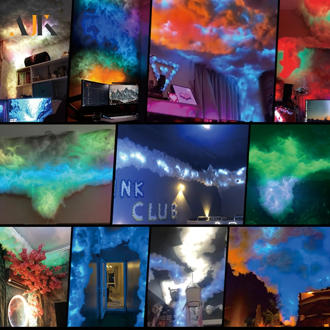 1pc 3D Thundercloud LED Light with Color & Brightness Variation, Intelligent Sensing