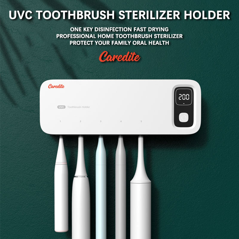 Caredite 2023 Toothbrush Sterilizer Holder with New Multi Colors, Fast Drying Professional Home Toothbrush Sterilizer Protect Your Family Oral Health Bathroom Wall-Mounted Adjustable