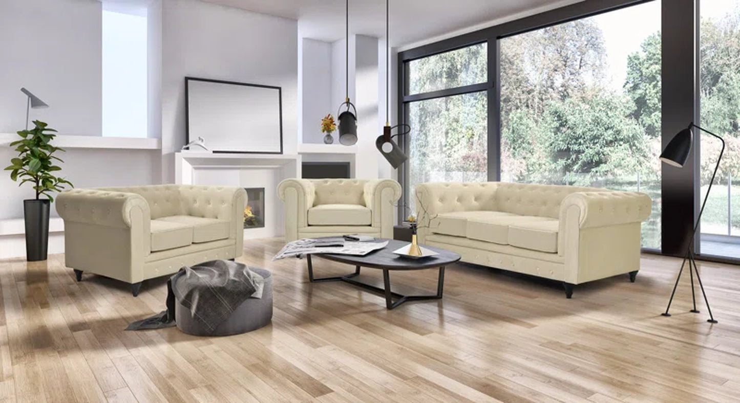 Asya 3 - Piece Velvet Living Room Set