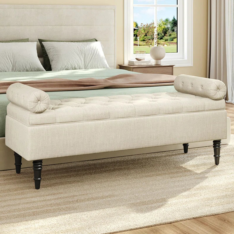 Ethelsville Upholstered Flip Top Storage Bench with Side Arms