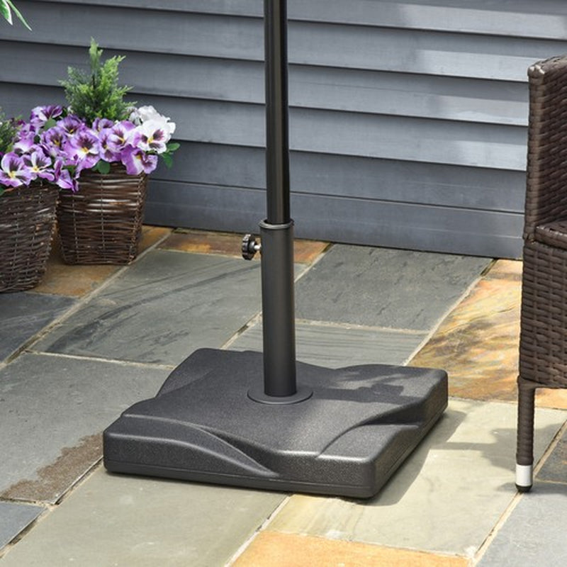 Outdoor Garden Parasol Base Stand Holder, Square, Fits Φ32Mm,Φ38Mm,Φ4