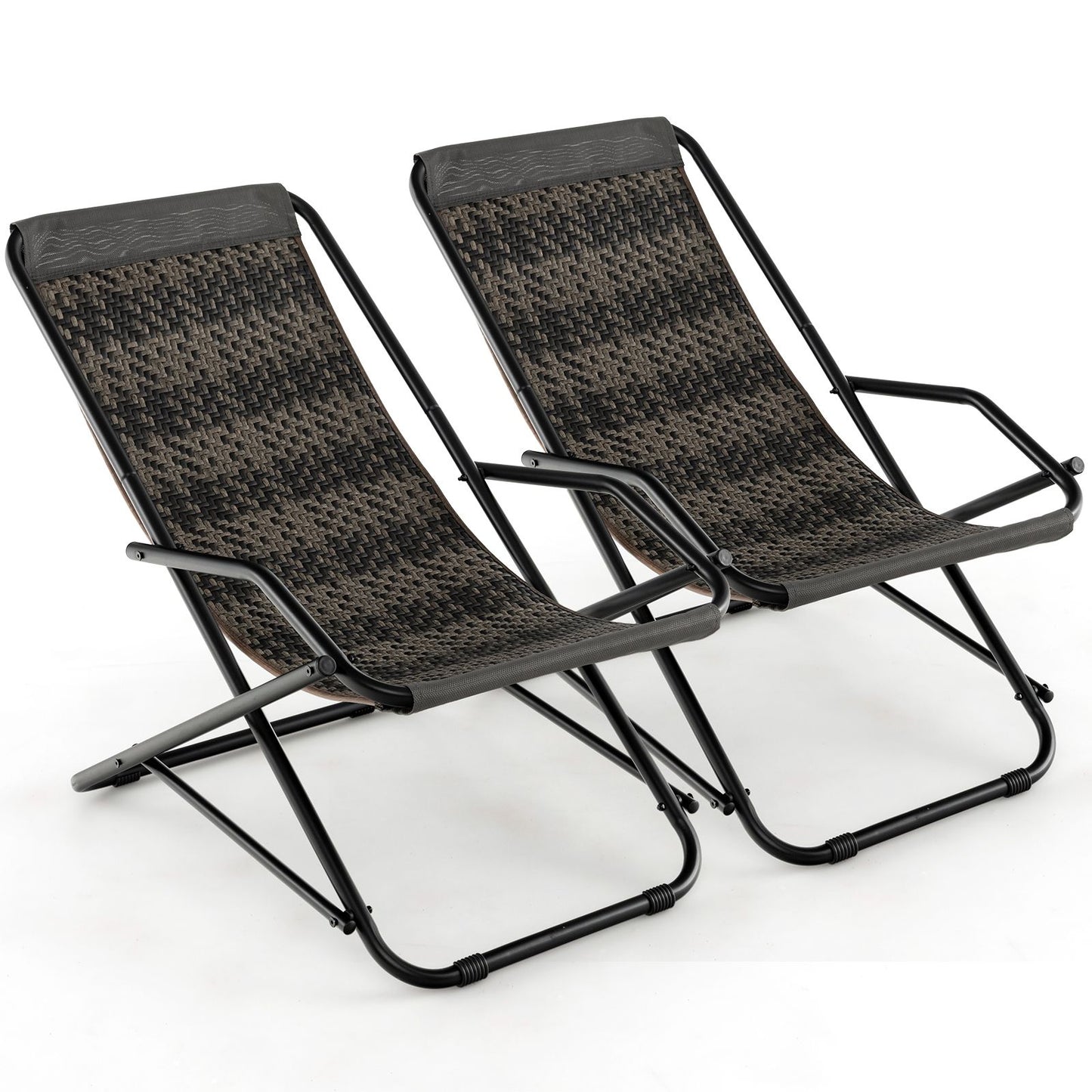 Outdoor Sling Chair with Armrests