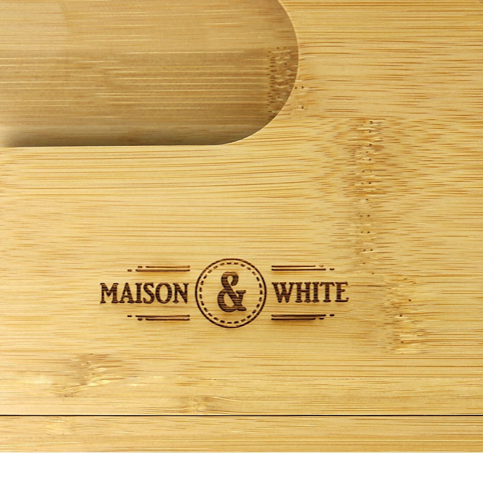 Bath Caddy Extendable Bamboo Adjustable Luxury Home Spa Wood Bath Tub Rest | M&W