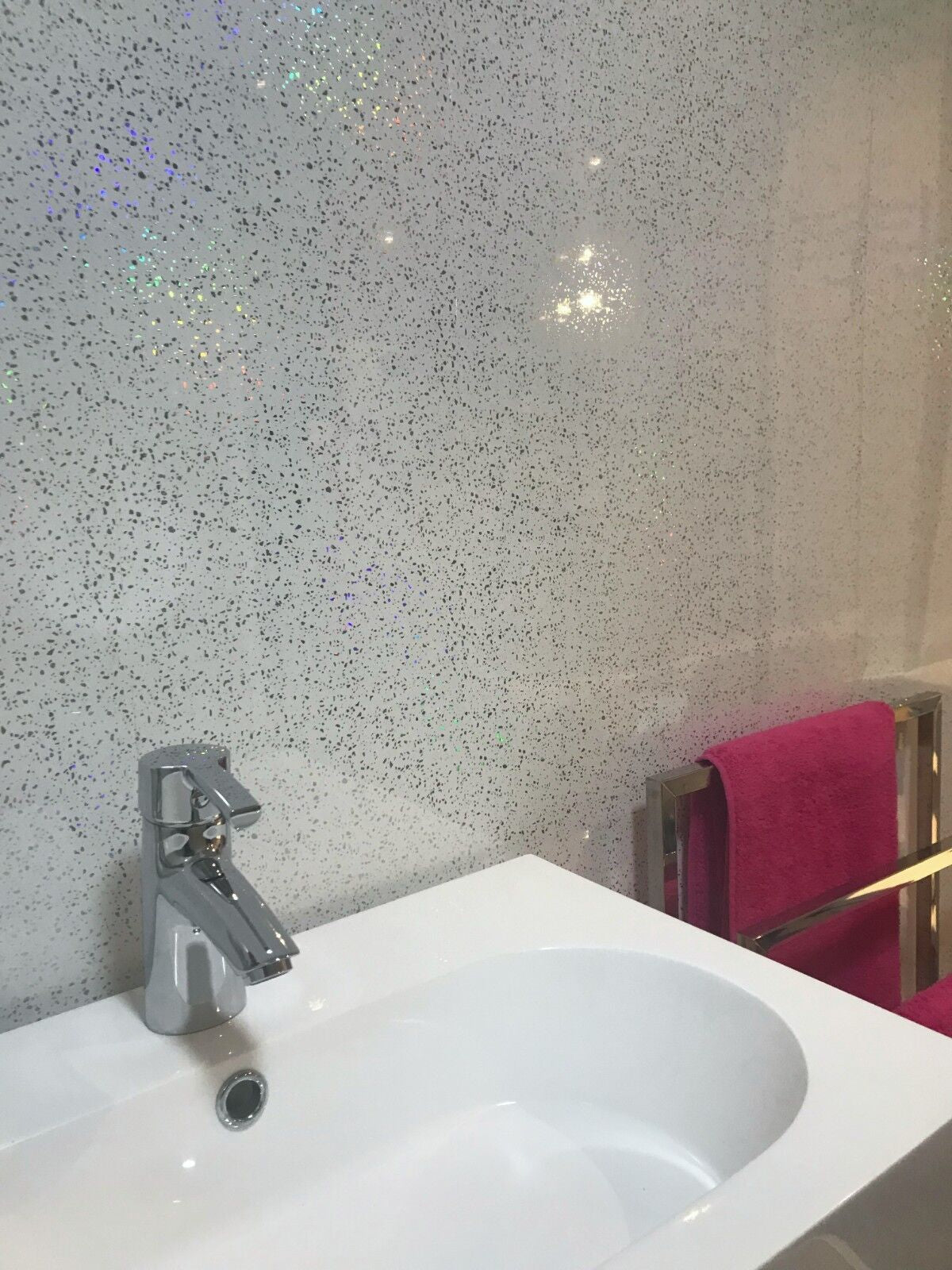 10 White Black Grey Sparkle & Marble Shower Wall Panels PVC Bathroom Cladding