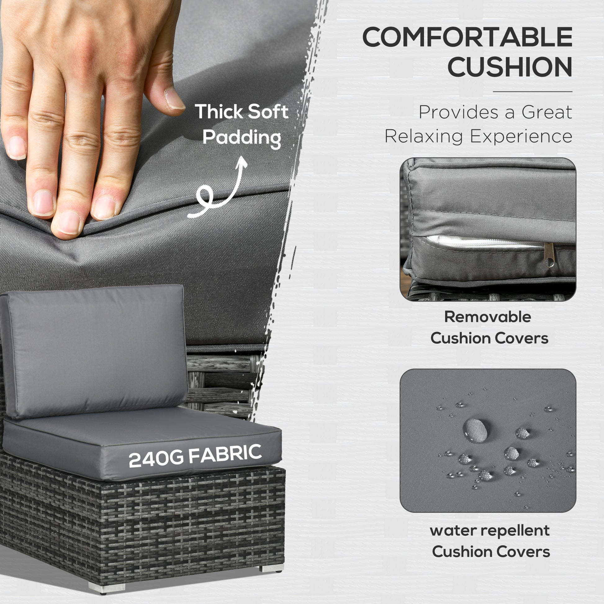 Rattan Outdoor Garden Furniture Patio Corner Sofa Set with Cushions