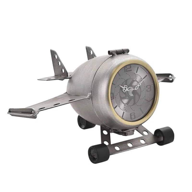 Analogue Metal Quartz Movement / Crystal Tabletop Clock in Silver/Gold