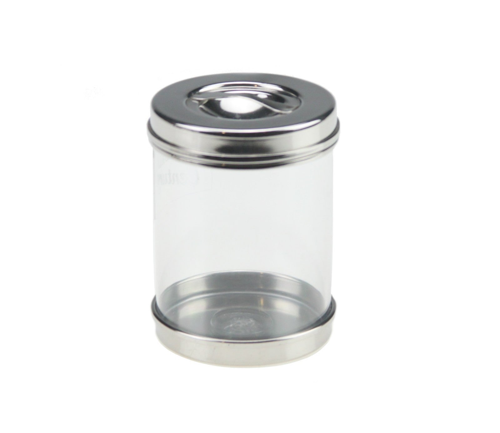 4PC Stainless Steel Clear Canister Set Silver Kitchen Jars Storage with Lid Tray