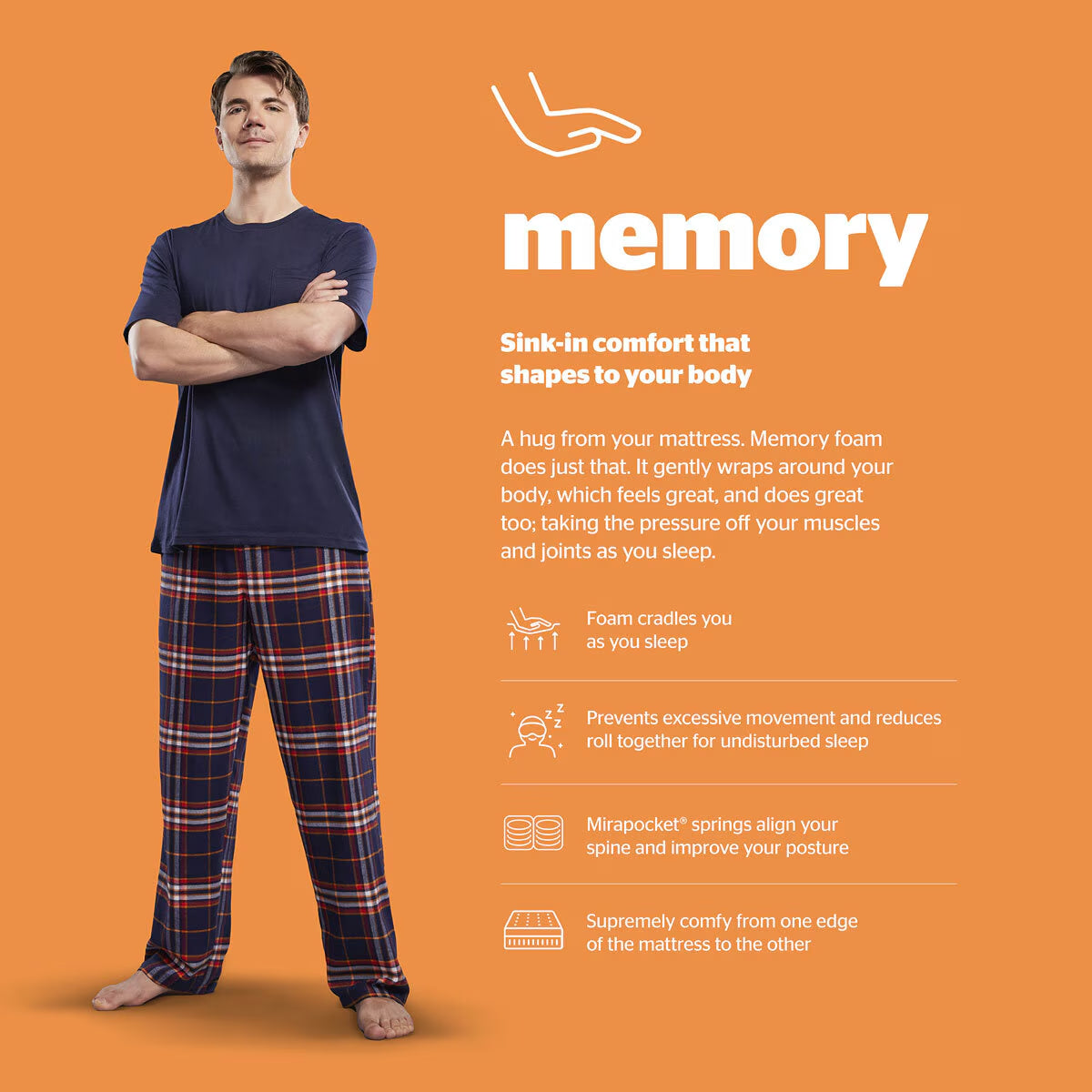 Now 5 Zone Rolled Memory Foam Mattress, Single