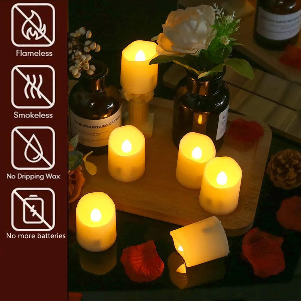 Rechargeable LED Candles by USB Timer Remote Flickering Flames Wedding Candles B