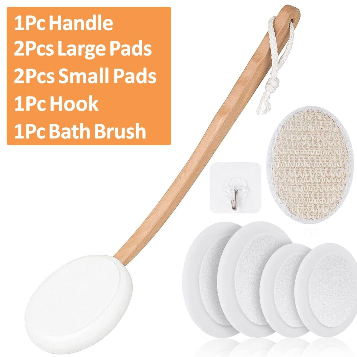 Long Handle Cream Lotion Applicator Body Massager Scrubber SPA Bath Shower Brush