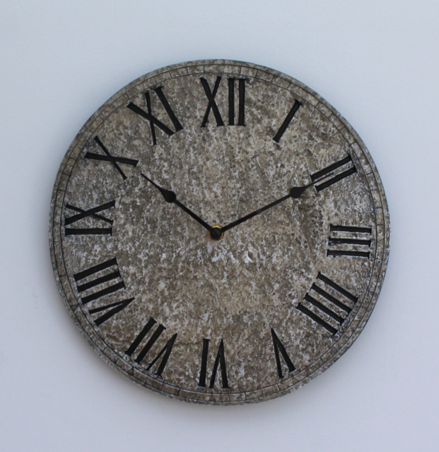 Wall Clock Garden Station Ornament Outdoor Stone Effect 12 Inch