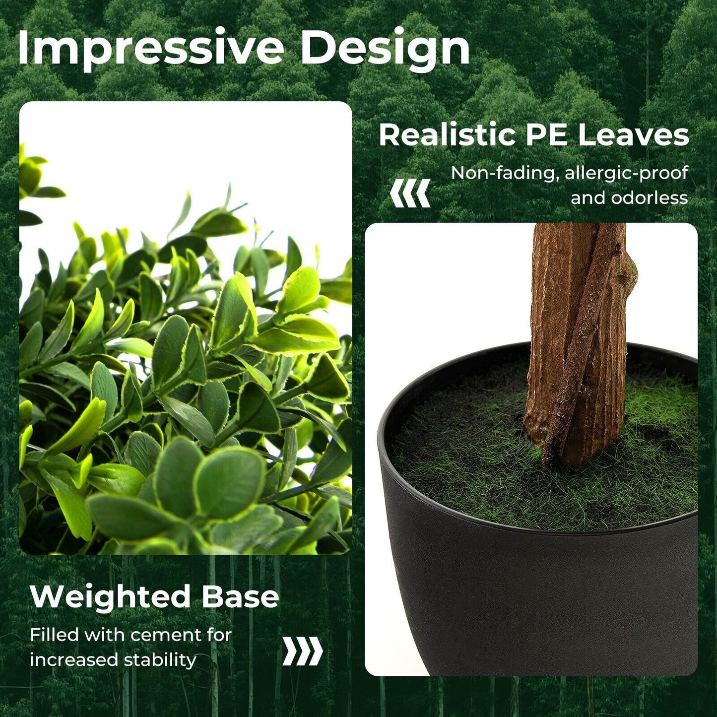 100CM Artificial Boxwood Topiary Double Ball Tree Faux Plant Fake Plant