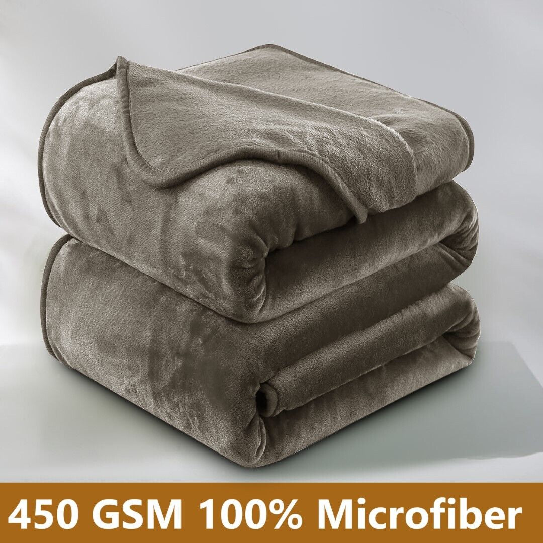 Large Fleece Blanket Throw Reversible Soft Warm Bed Sofa Blanket Double & King