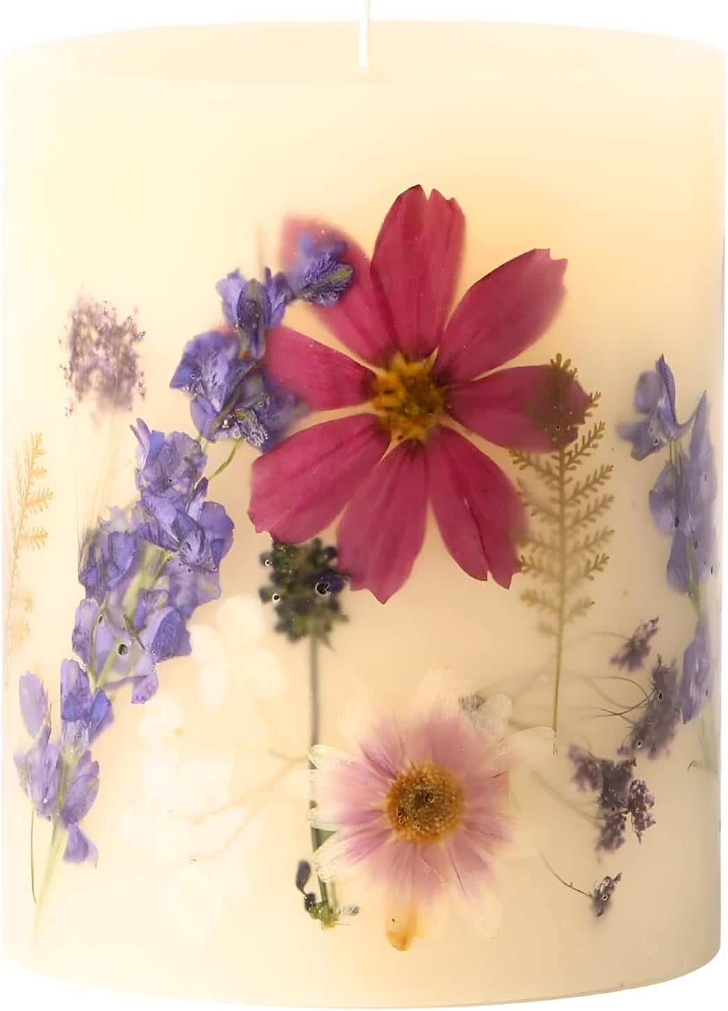 round Botanical Candle Roman Lavender - Aromatherapy Candles, Long Lasting Candles, Botanical Candles, Home Decor 6.5" 200 Hour Burn Time