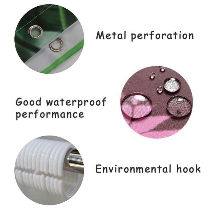 Funny Animals Shower Curtain Cute Cartoon 3D Shower Curtain Funny Cats 12 Hook