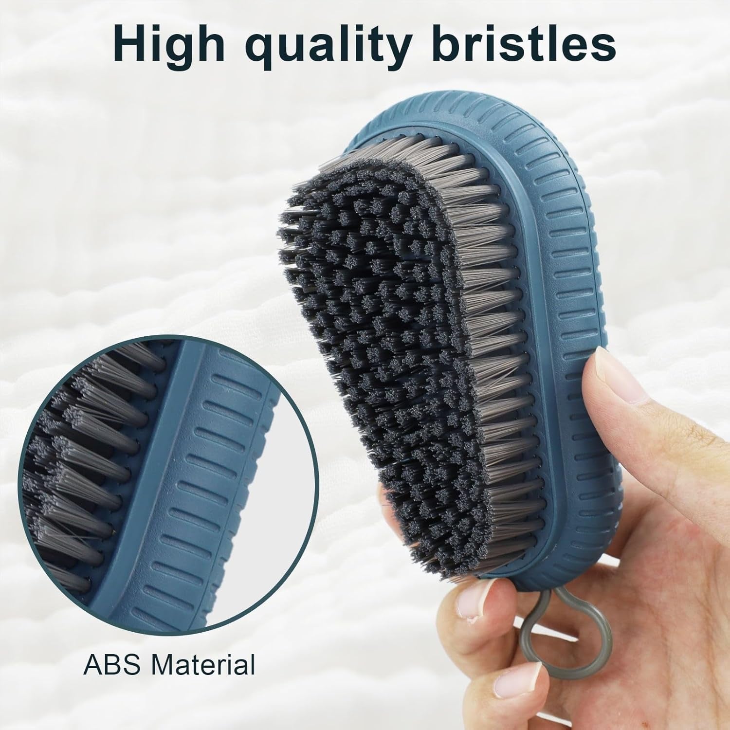 2PCS Heavy Duty Nail Brush for Cleaning Nails, Nail Duster Brushes for Cleaning Fingernails Hard Bristle Nail Hand Scrub Brush Fingernail Scrub Brush Toes, Attached 2Pcs Adhesive Hooks
