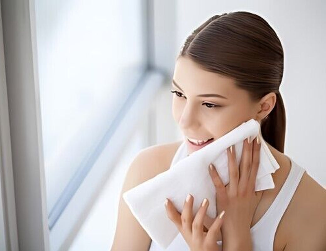 12 Piece 100% Pure Cotton & Bamboo Face Towel Set Make up Remover Cloth 30X30Cm