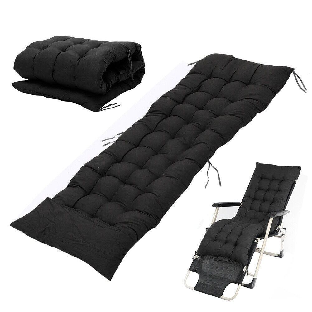Comfort Cotton Cushion Cover Sun Lounger Recliner Deck Chair Garden Seat Pad UK