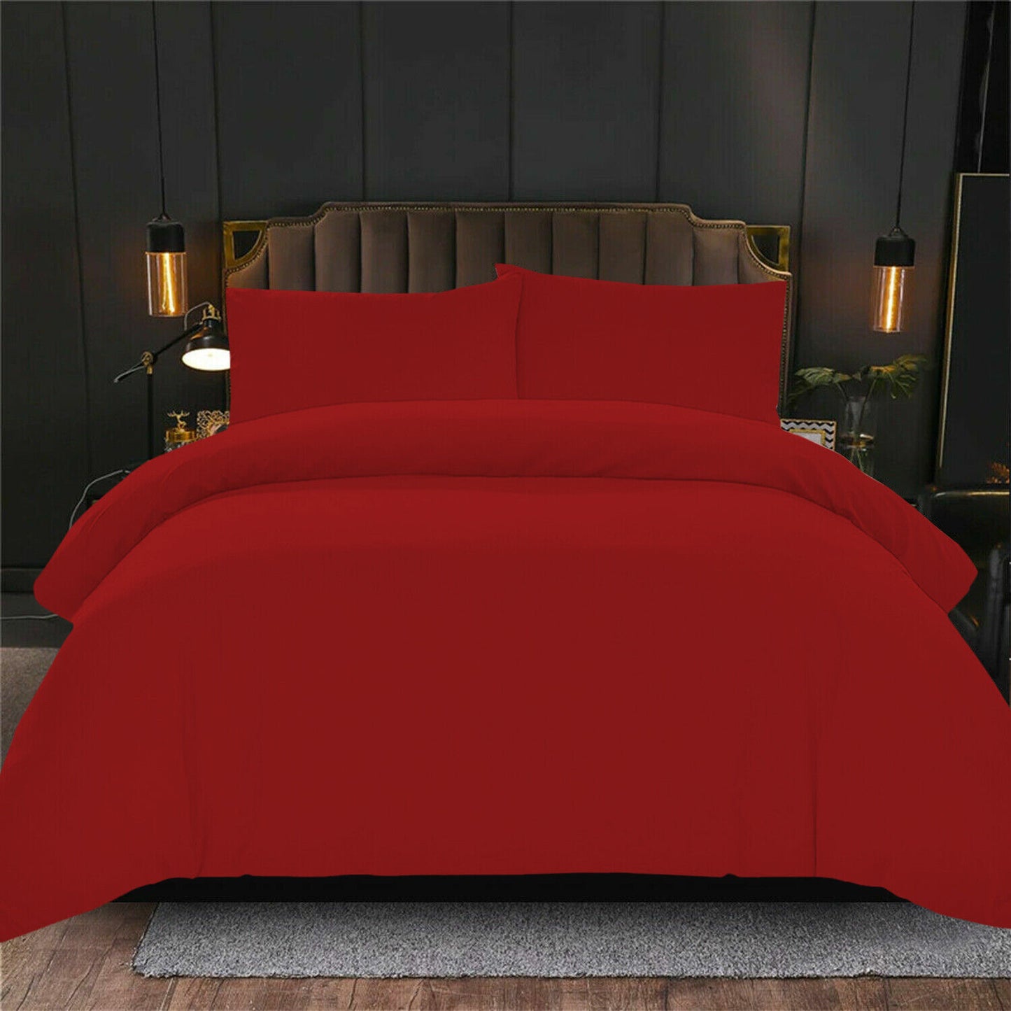 Egyptian Cotton Duvet Cover Bedding Set with Pillowcase Single Double King Size