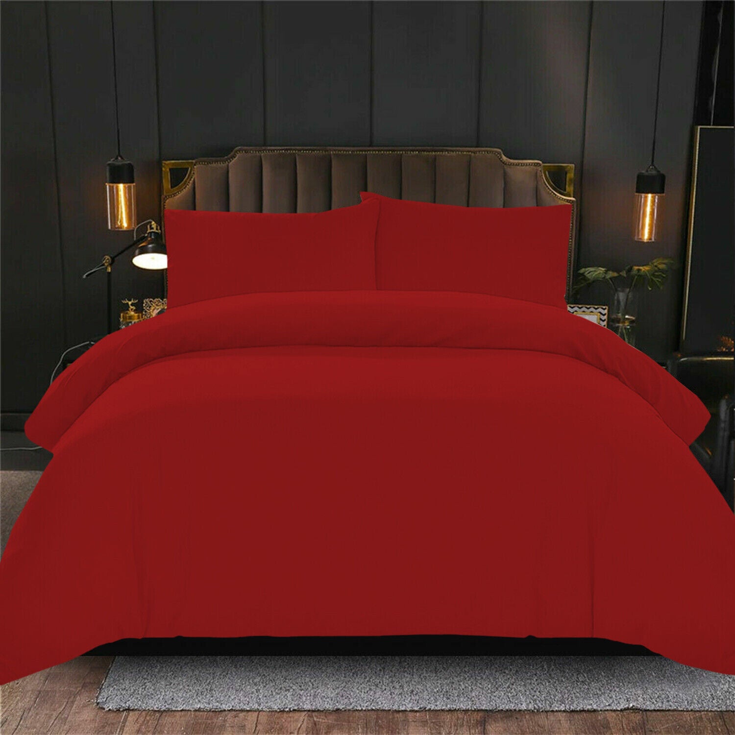 Egyptian Cotton Duvet Cover Bedding Set with Pillowcase Single Double King Size