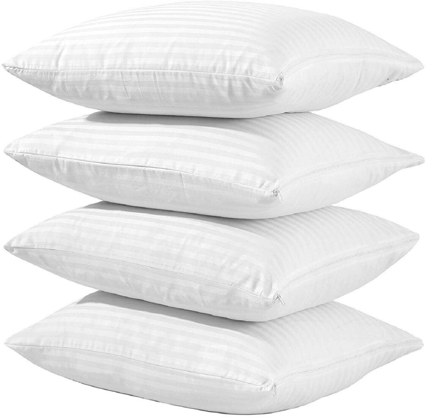 Pack of 4 Zipped WATERPROOF QUILTED Pillow Protectors Hypoallergenic Soft Covers
