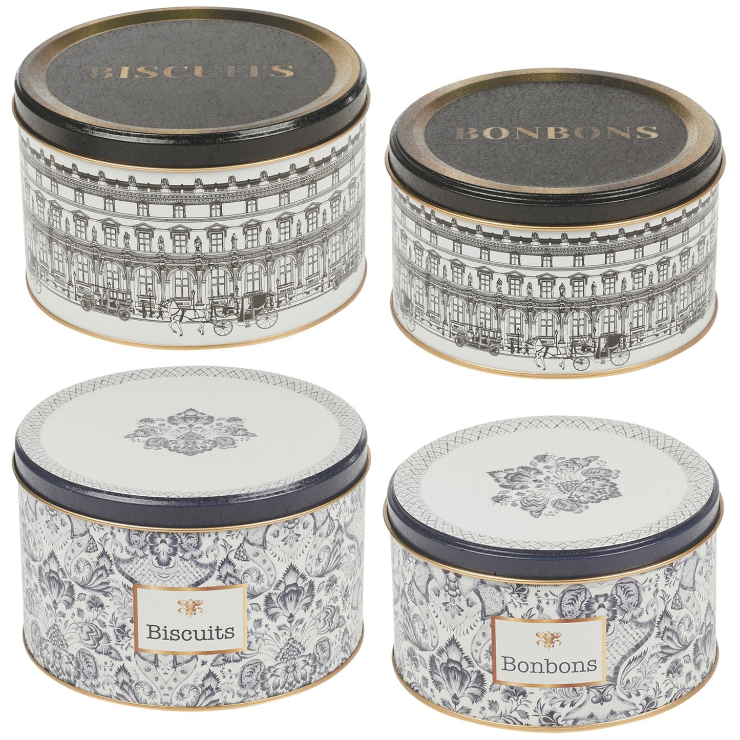 Pastry Biscuit Cookie Cake Pie Muffins and Sweet Tin Tea Set Designed Containers