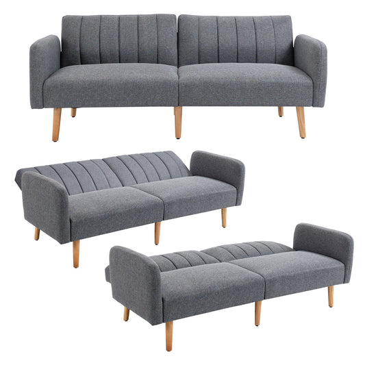 HOMCOM 3 Seater Sofa Bed W/ Adjustable Backrest for Living Room, Guest Room