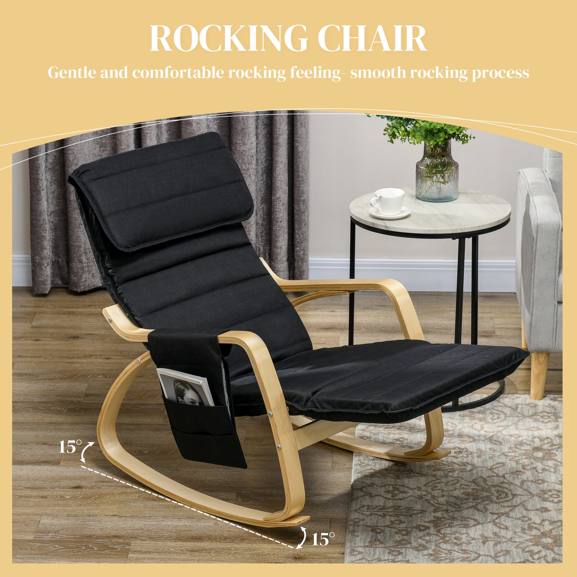 Modern Rocking Lounge Chair Recliner with Adjustable Footrest