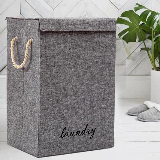 87L Large Laundry Washing Bag Basket Storage Bin Dirty Clothes Storage - Grey
