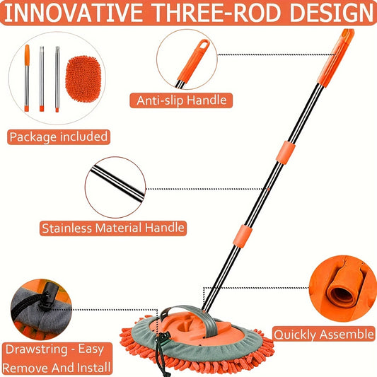 47.5-Inch Microfiber Car Wash Brush Mop Set