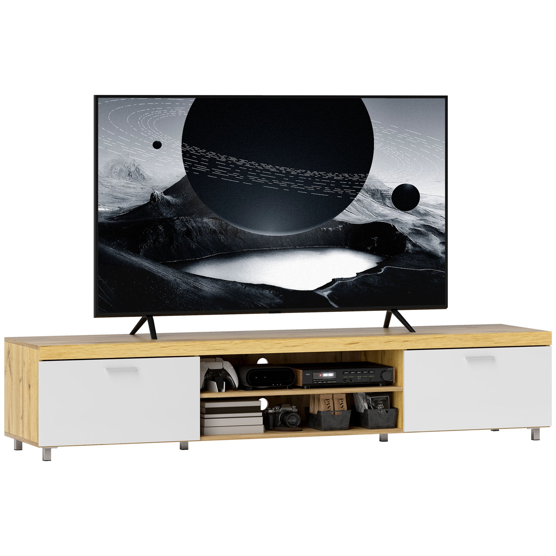 Modern Unit for TV W/ Cabinet Shelf for Living Room