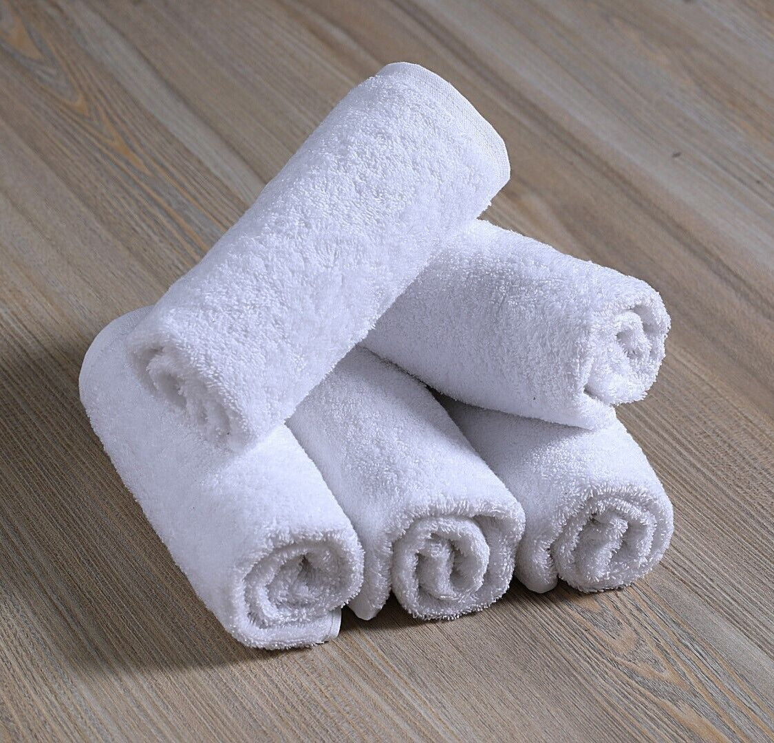 12 Piece 100% Pure Cotton & Bamboo Face Towel Set Make up Remover Cloth 30X30Cm