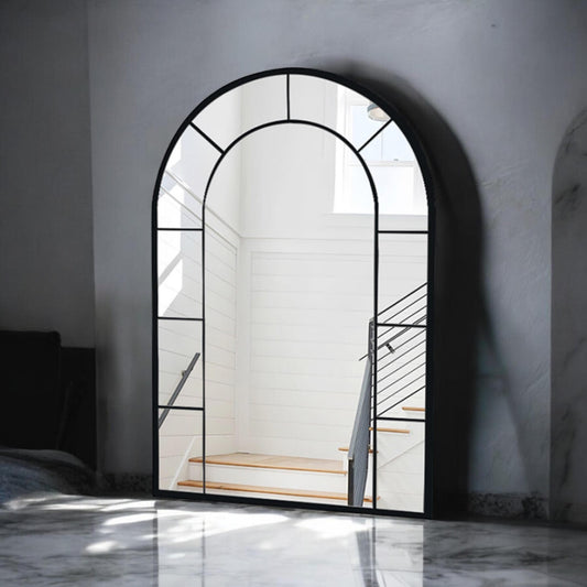 Framed Arched Mirror Wall Mounted Cast Iron Large Mirror Indoor Outdoor Garden
